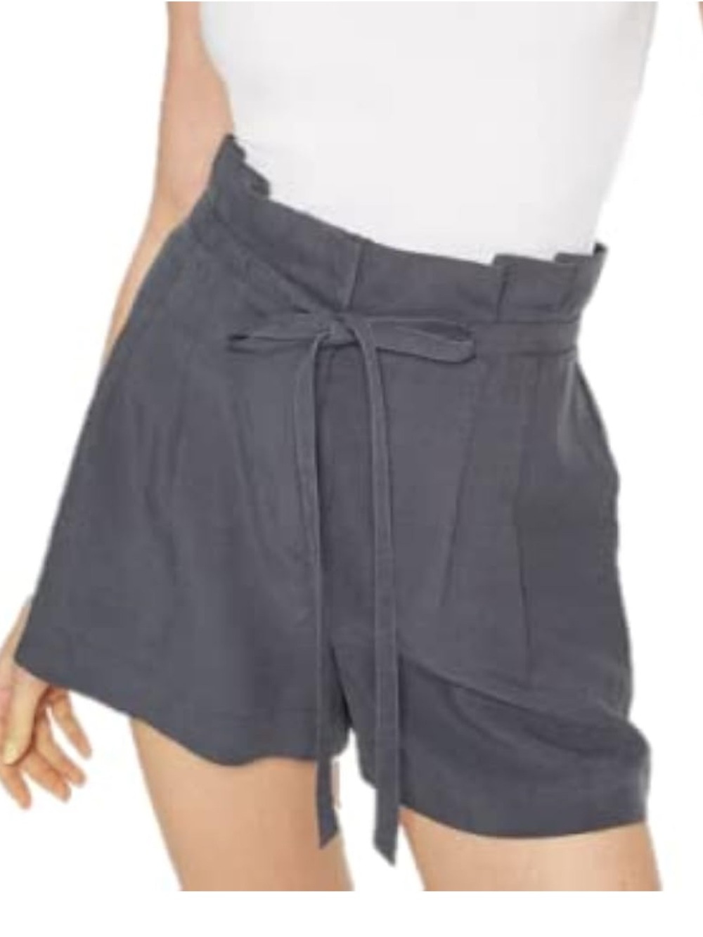 Club Monaco Anreannah High-Waist Shorts - Slate Gray - Size 2